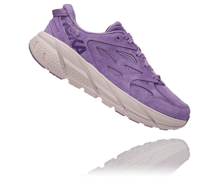 Hoka One One Bezecke Topanky Damske Nachový - Clifton L Suede - 63198-FCWM